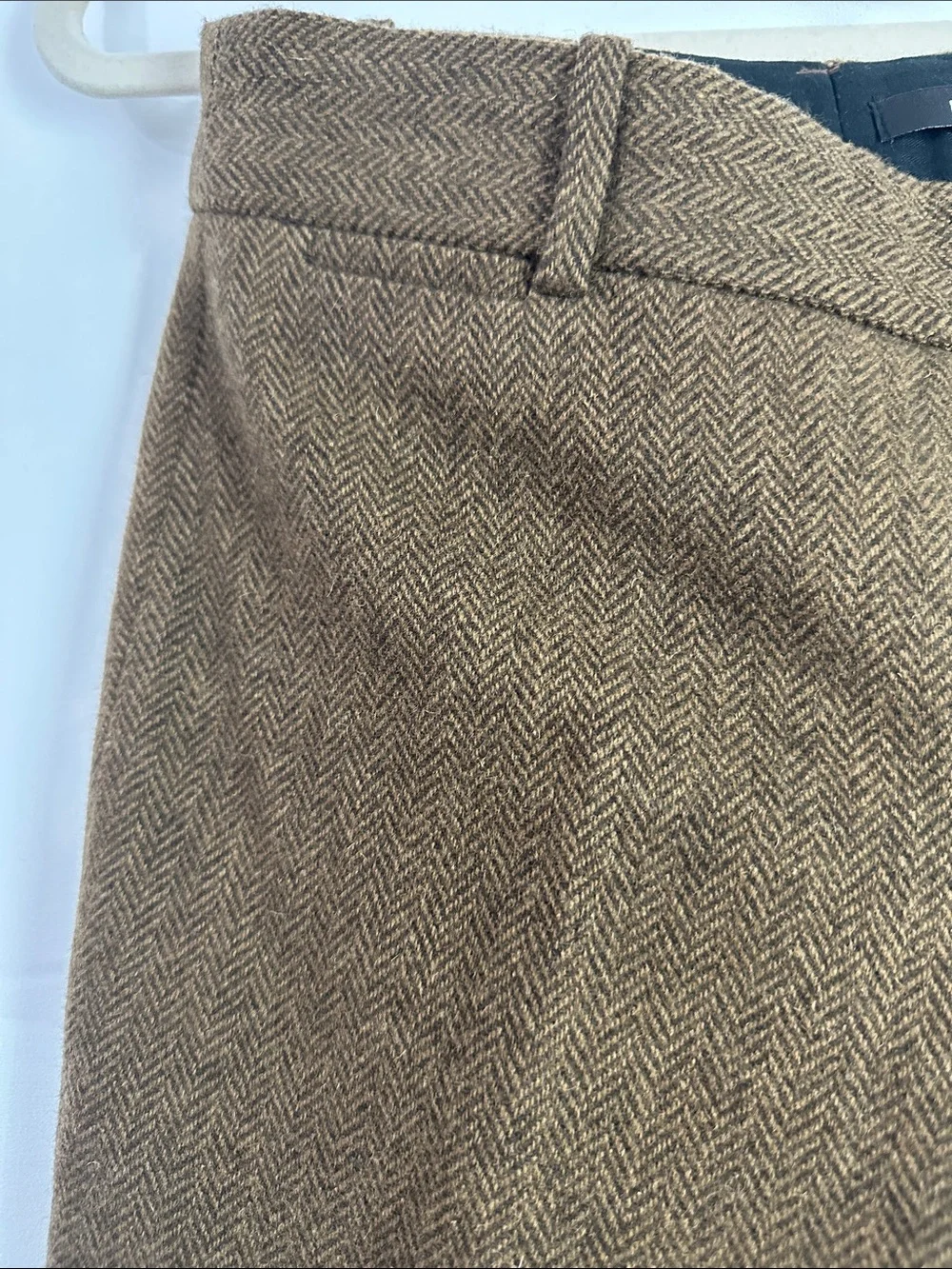 J.Crew Minnie Brown Tailored Herringbone Women's Trousers Size 0-2